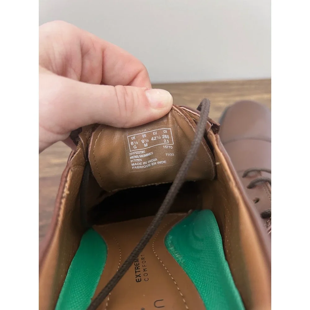 Clarks Collection Whiddon Cap‎ Mens Dark Brown Leather Oxford Shoes 9.5 M